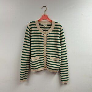 Striped Knit Button-Up Cardigan - KS6003
